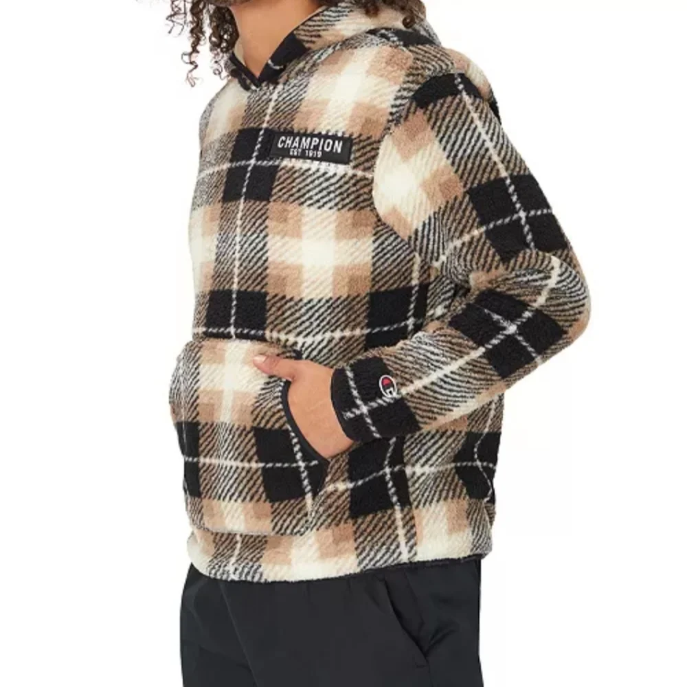 Champion Shearling Hoodie Sweatshirt.